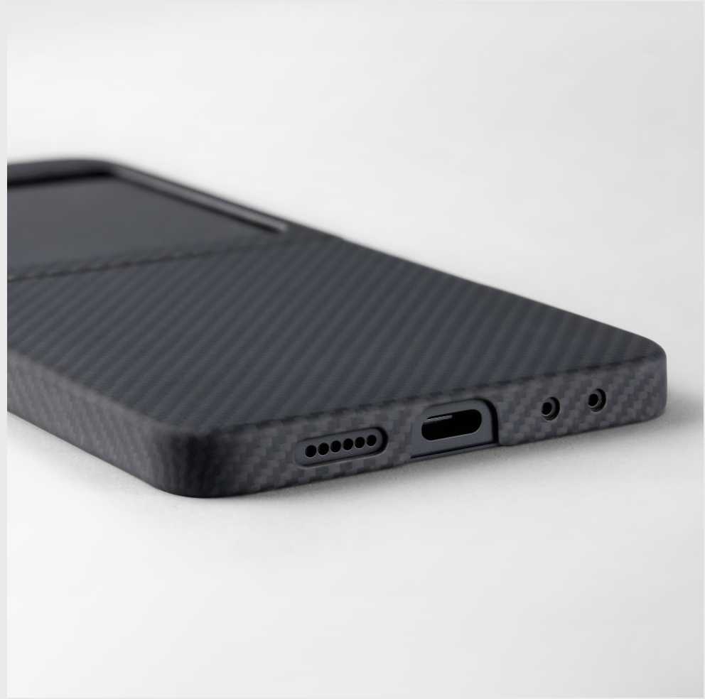 Dėklas PITAKA Ultra-Slim MagSafe skirtas Samsung Galaxy Z Flip7 juodos ir pilkos spalvos