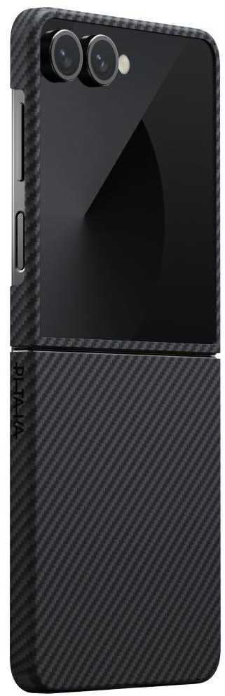 Dėklas PITAKA Ultra-Slim MagSafe skirtas Samsung Galaxy Z Flip7 juodos ir pilkos spalvos