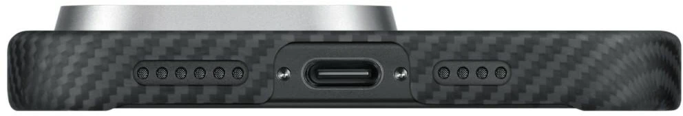 Dėklas PITAKA Ultra-Slim PitaTap MagSafe skirtas Apple iPhone 16 Pro juoda pilka