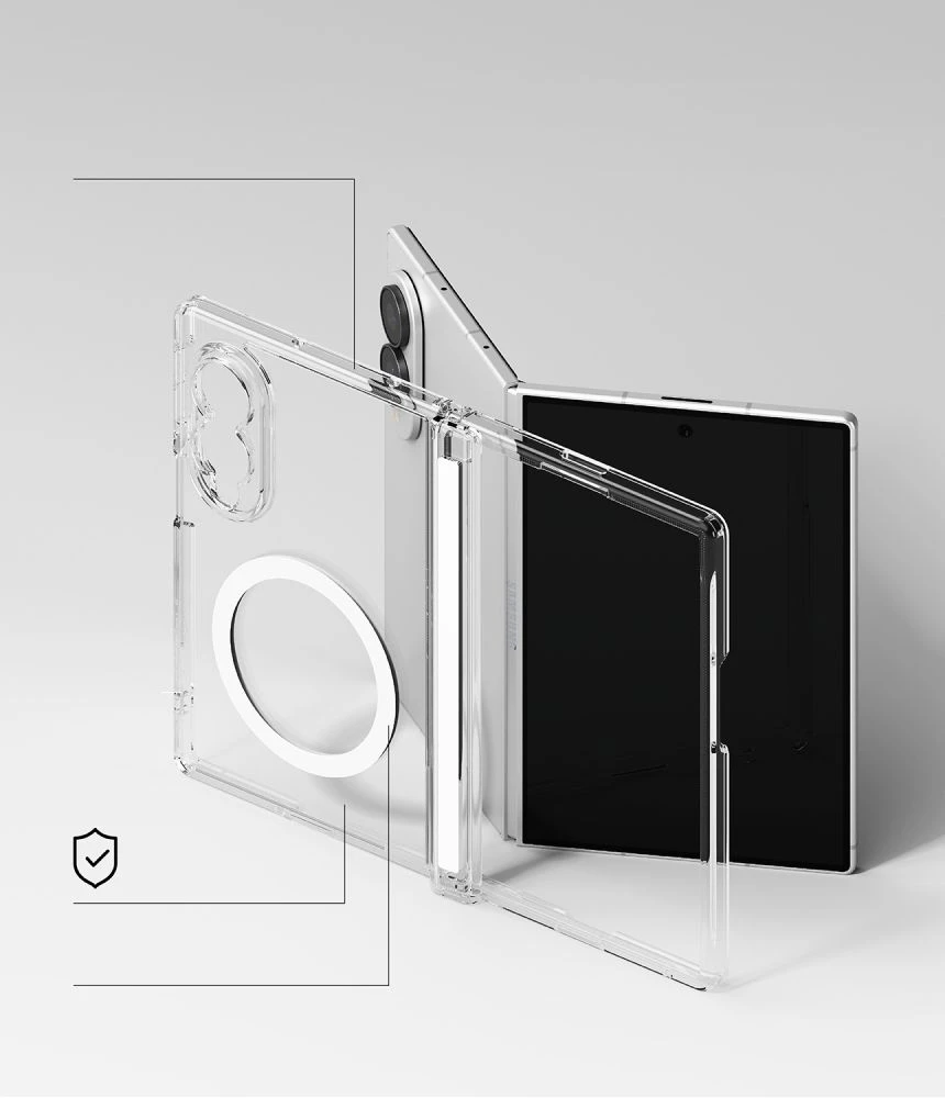 Dėklas RINGKE FUSION FLAP MAGNETIC MagSafe Samsung Galaxy Z FOLD 8 SKAIDRUS