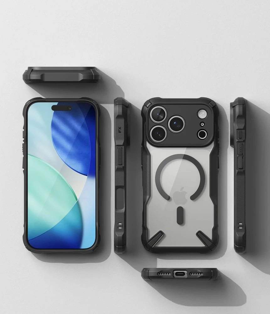 Dėklas RINGKE FUSION X MAGNETIC MagSafe iPhone 17 Pro Max / 18 Pro Max Juodas