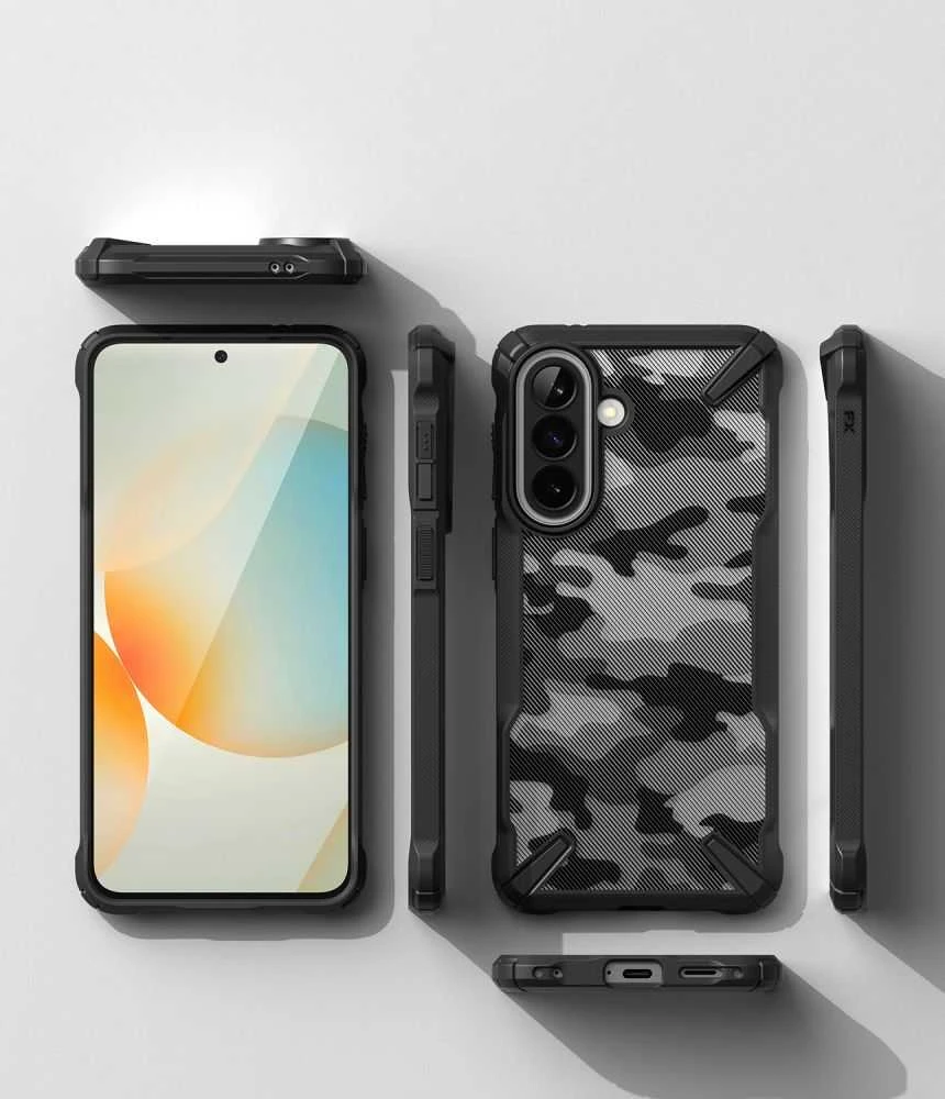 Dėklas RINGKE FUSION X Samsung Galaxy A57 5G CAMO Juodas