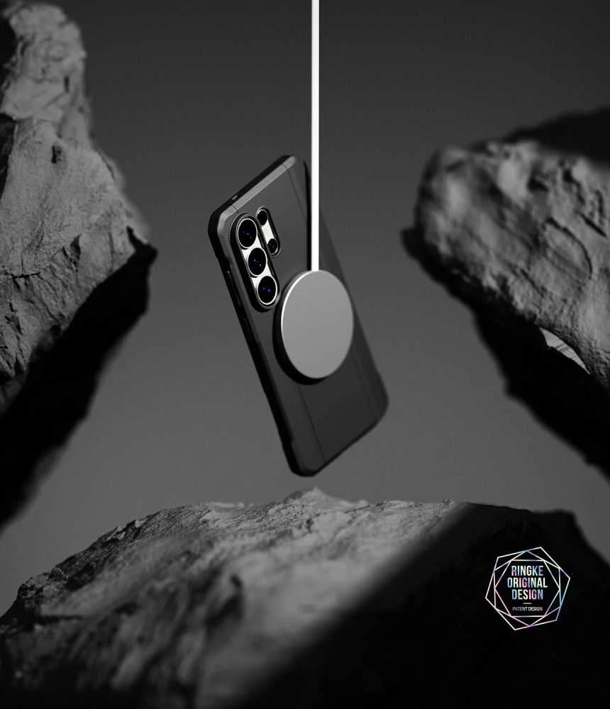 Dėklas Ringke Onyx Alfa Magnetic MagSafe Samsung Galaxy S26 Ultra juodos spalvos