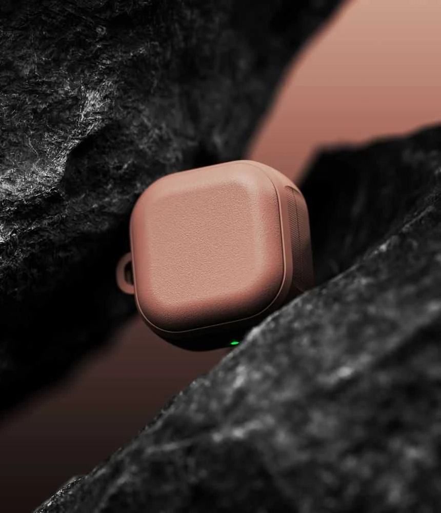 Dėklas „Ringke Onyx“ magnetinės „MagSafe“ ausinės „Samsung Galaxy Buds 4 / 4 Pro Constant Coral“