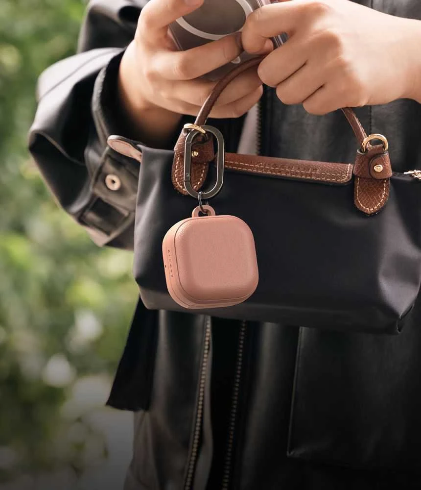 Dėklas „Ringke Onyx“ magnetinės „MagSafe“ ausinės „Samsung Galaxy Buds 4 / 4 Pro Constant Coral“