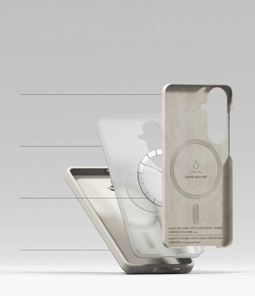 Dėklas „Ringke“ silikoninis magnetinis „MagSafe“ „Samsung Galaxy S26“ akmuo