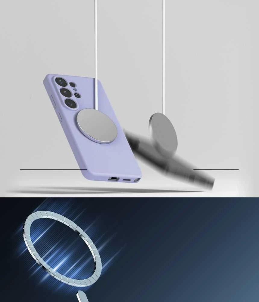 Dėklas „Ringke“ silikoninis magnetinis „MagSafe“ „Samsung Galaxy S26 Ultra“ levandų spalvos