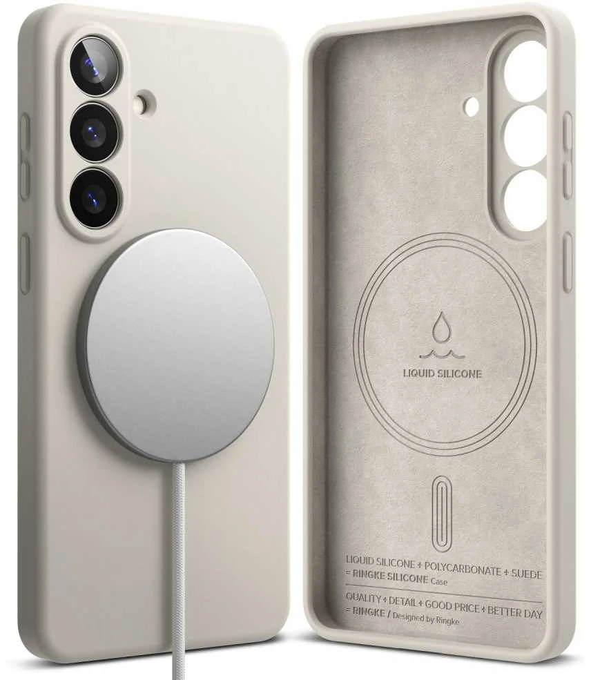 Dėklas „Ringke“ silikoninis magnetinis „MagSafe“ „Samsung Galaxy S26“ akmuo
