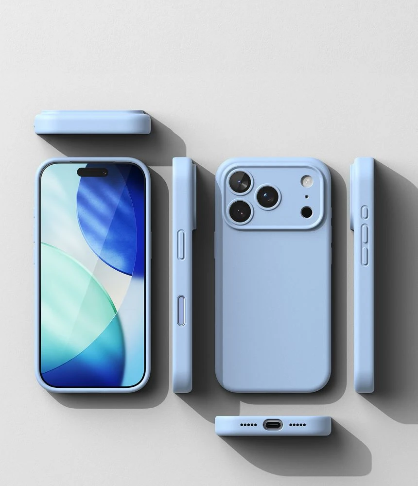 Dėklas RINGKE SILICONE MAGNETIC MAGSAFE iPhone 17 PRO MAX / 18 PRO MAX ŠVIESIAI MĖLYNAS
