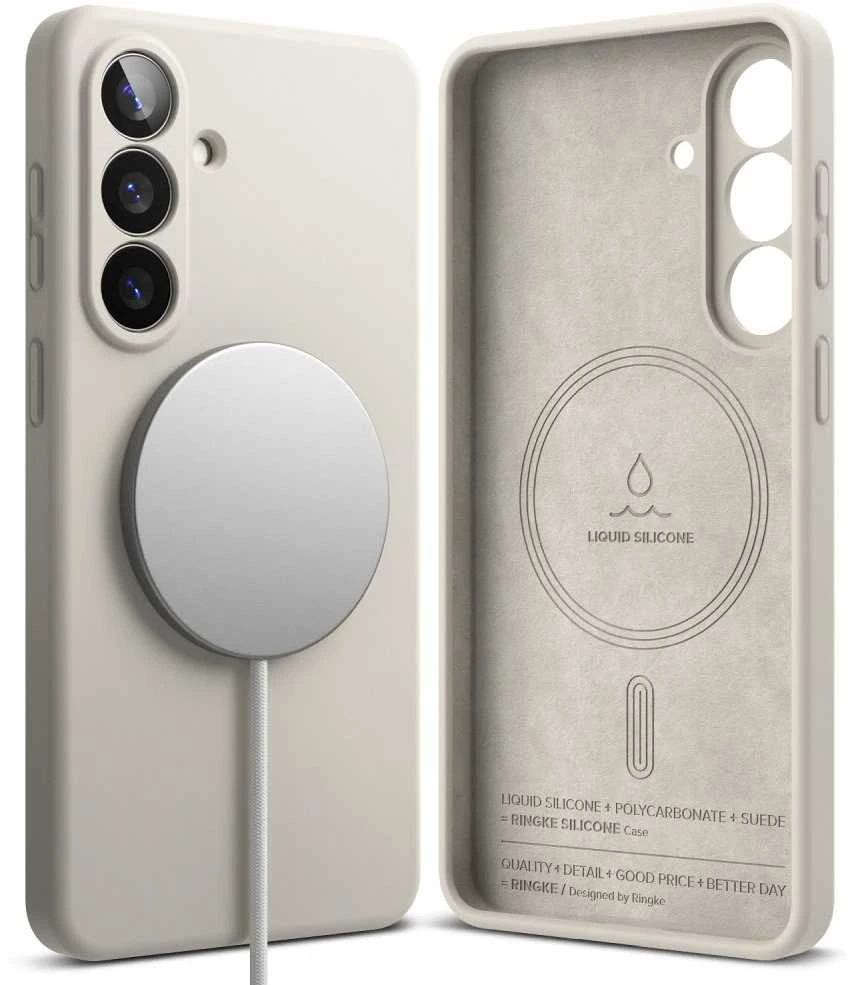 Dėklas „Ringke“ silikoninis magnetinis „MagSafe“ „Samsung Galaxy S26+ Plus“ akmuo