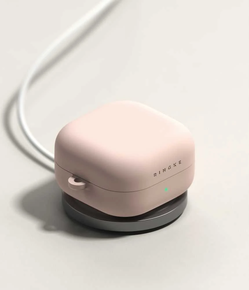Dėklas Ringke Silicone Samsung Galaxy Buds 4 / 4 Pro rožinio smėlio spalvos