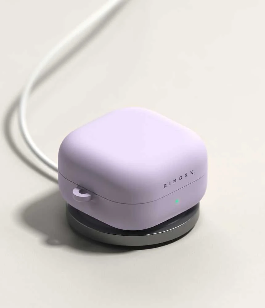 Dėklas Ringke Silicone Samsung Galaxy Buds 4 / 4 Pro šviesiai violetinės spalvos