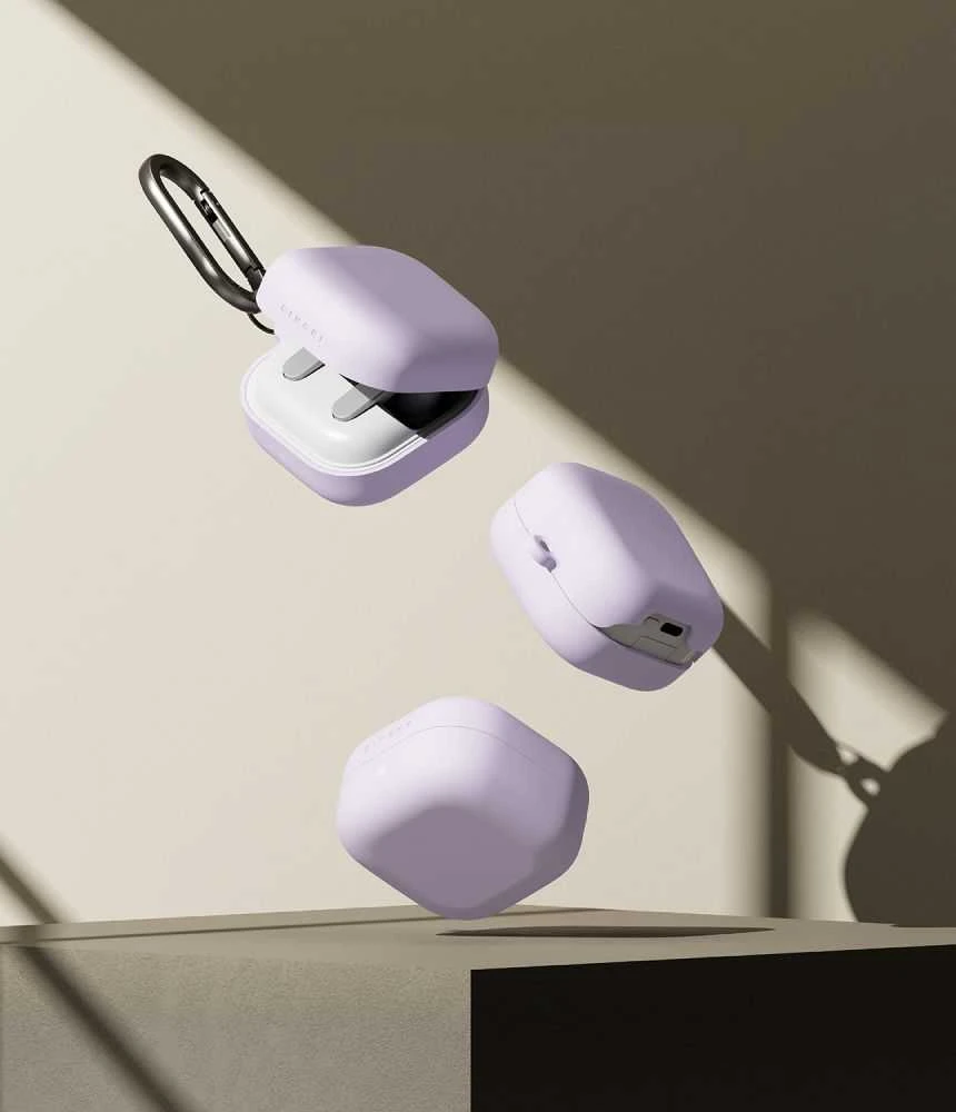 Dėklas Ringke Silicone Samsung Galaxy Buds 4 / 4 Pro šviesiai violetinės spalvos