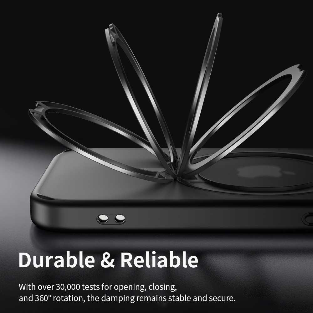Dėklas „Rock Rotating Stand Soft Touch“ serijos magnetinis „Apple iPhone 16 Pro Max“ aukso spalvos