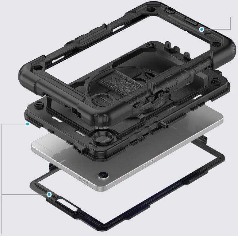 Dėklas Samsung Galaxy Tab A9 8.7 Tech-Protect Solid360 juodos spalvos