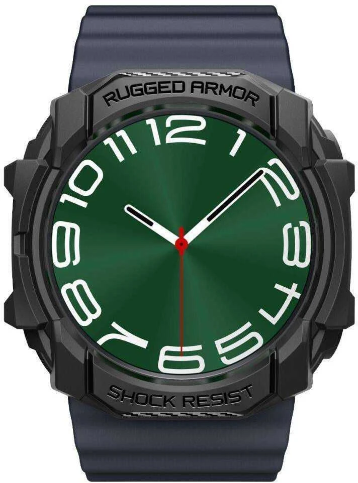 Dėklas Samsung Galaxy Watch 7 (44 mm) Spigen Rugged Armor Matte juodos spalvos