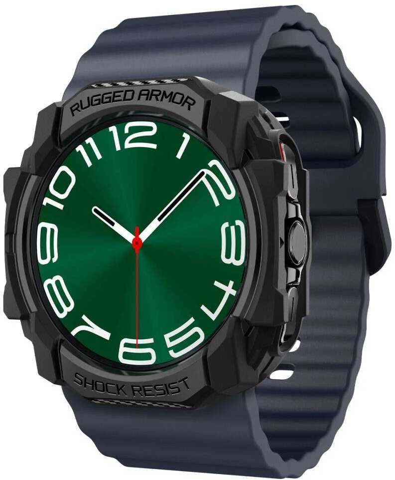 Dėklas Samsung Galaxy Watch 7 (44 mm) Spigen Rugged Armor Matte juodos spalvos