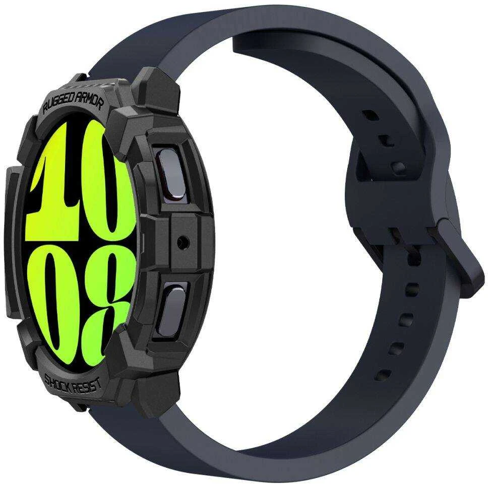 „Spigen Rugged Armor“ dėklas, skirtas „Samsung Galaxy Watch 7“ 44 mm (matinis juodas)