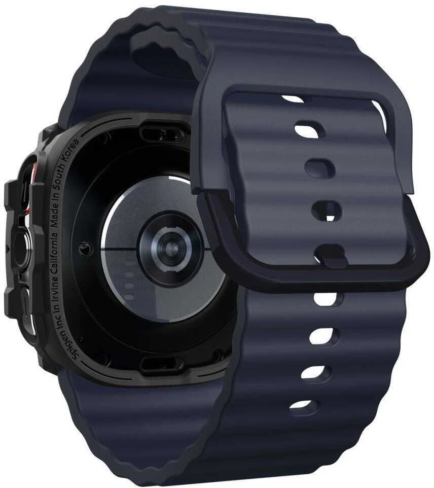 Dėklas Samsung Galaxy Watch 7 (44 mm) Spigen Rugged Armor Matte juodos spalvos