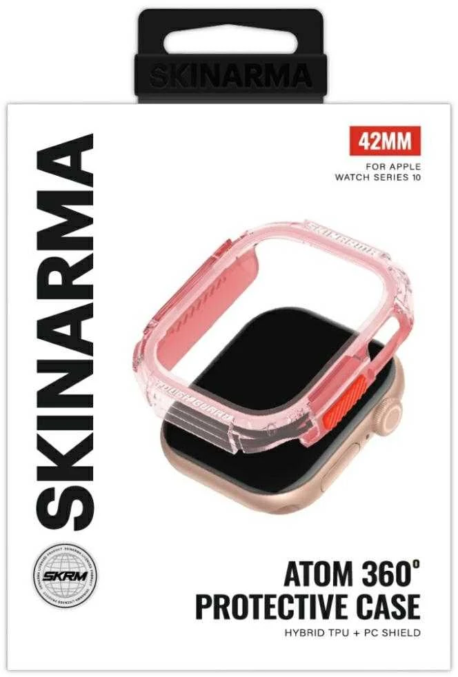 Dėklas Skinarma Atom Apple Watch 42mm rožinės spalvos