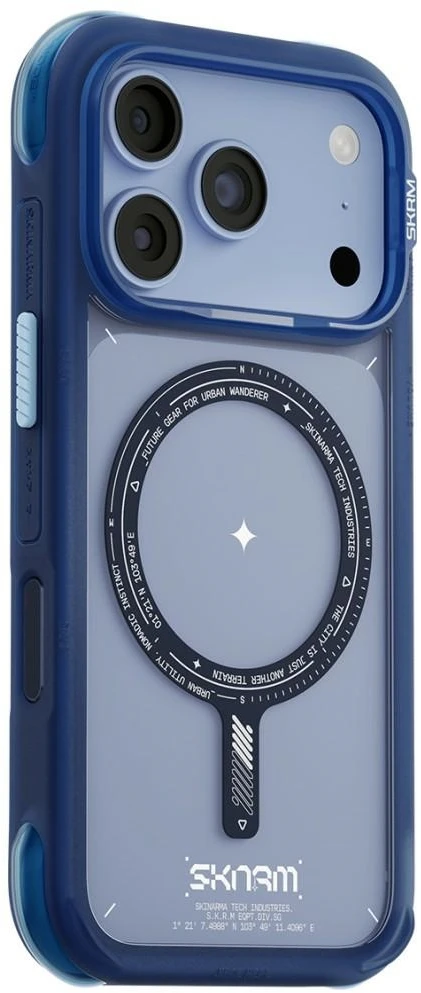 Dėklas Skinarma Avion MagSafe, skirtas iPhone 18 Pro / 17 Pro, mėlynas