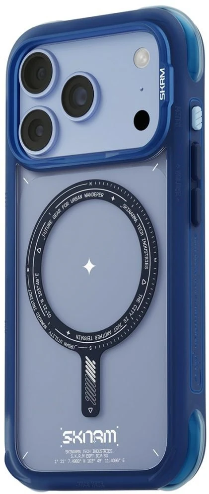 Dėklas Skinarma Avion MagSafe, skirtas iPhone 18 Pro / 17 Pro, mėlynas