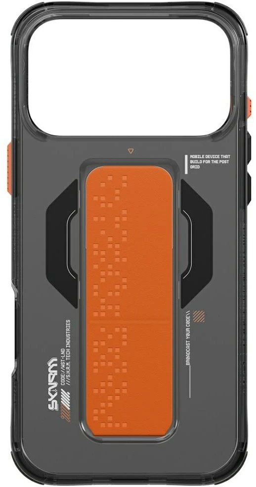 Skinarma Haxa dėklas, skirtas iPhone 17 Pro Max, su magnetiniu įkrovimu ir laikikliu-stovu, grafito spalvos