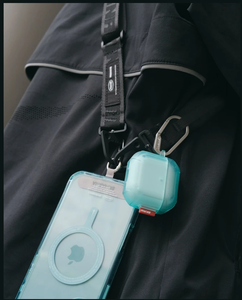 Dėklas Skinarma Mecha CE skirtas AirPods 4 turquoise