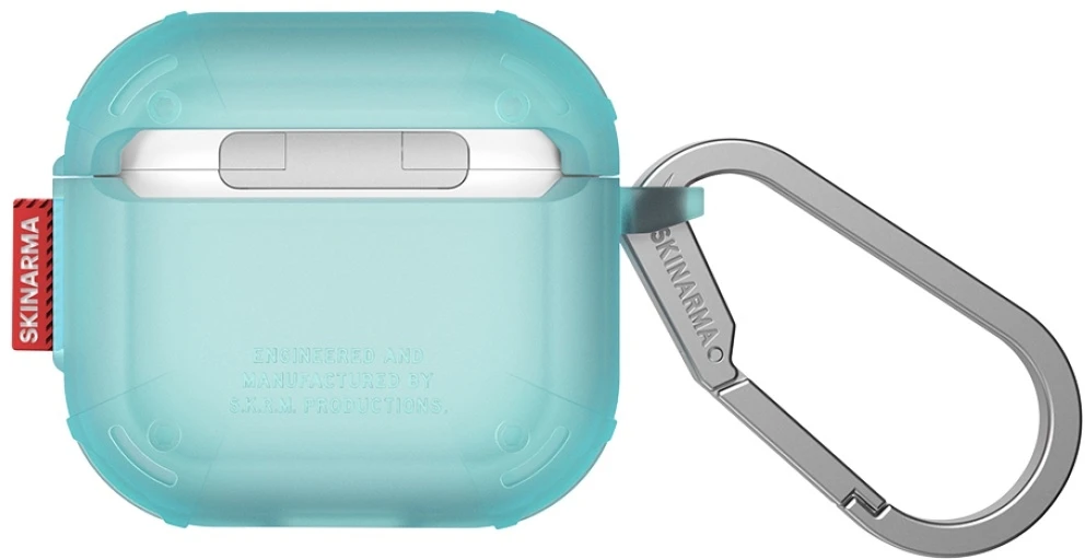 Dėklas Skinarma Mecha CE skirtas AirPods 4 turquoise
