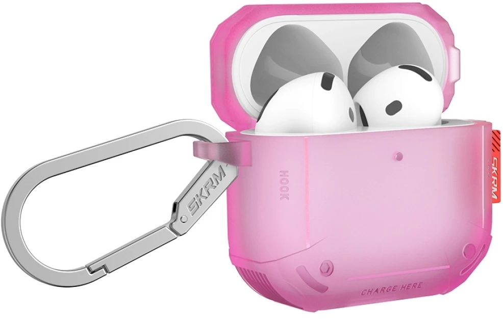 Dėklas Skinarma Mecha CE skirtas AirPods 4 fuchsia