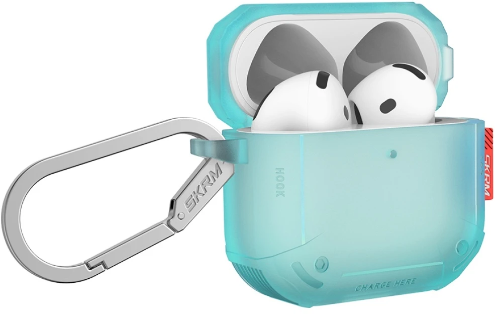 Dėklas Skinarma Mecha CE skirtas AirPods 4 turquoise