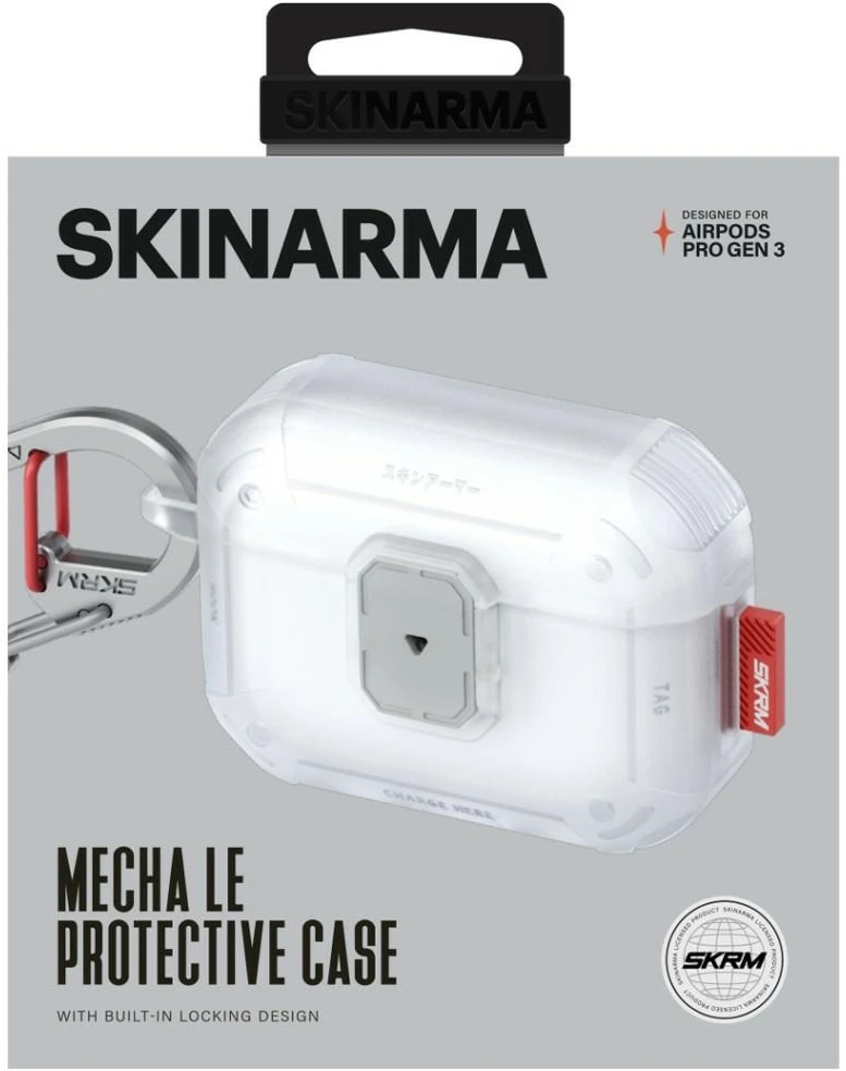 Dėklas Skinarma Mecha LE skirtas AirPods Pro 3 transparent