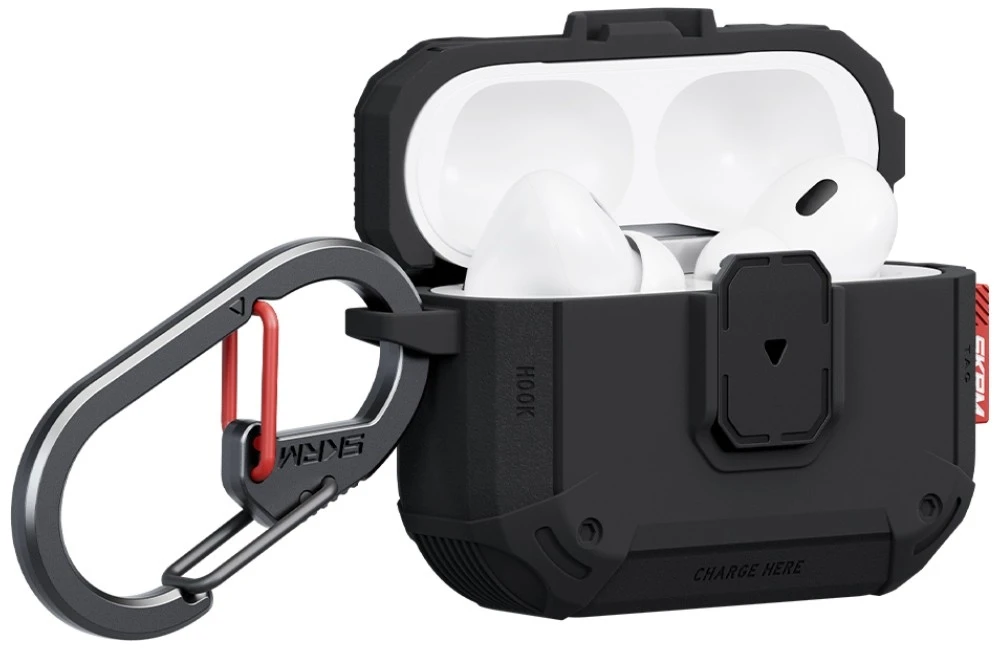 Dėklas Skinarma Mecha LE skirtas AirPods Pro 3 juodos spalvos