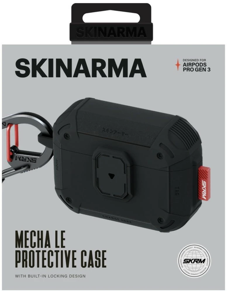 Dėklas Skinarma Mecha LE skirtas AirPods Pro 3 juodos spalvos