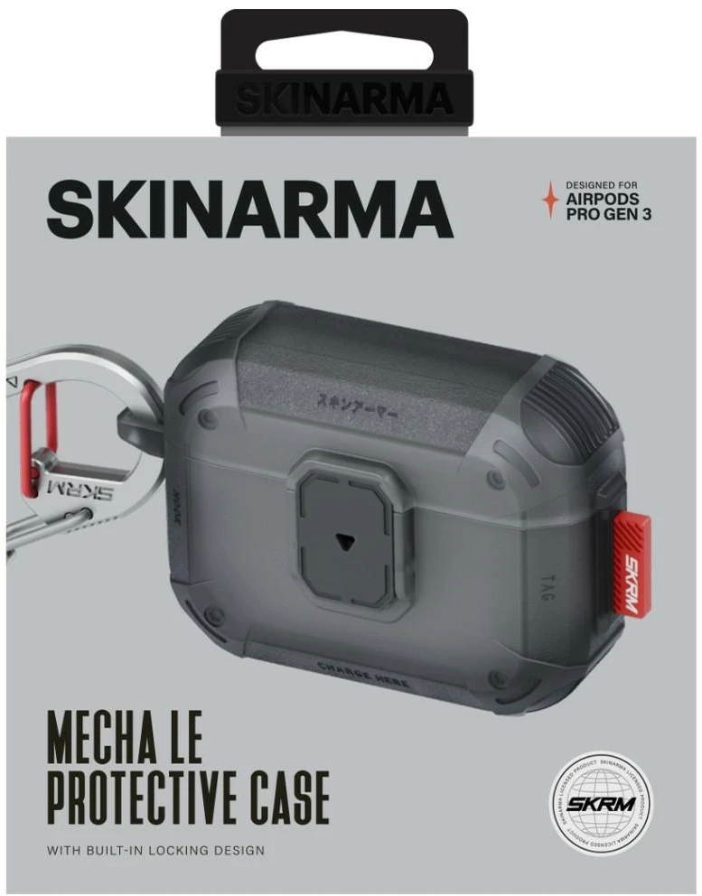 Dėklas Skinarma Mecha LE skirtas AirPods Pro 3 smoke