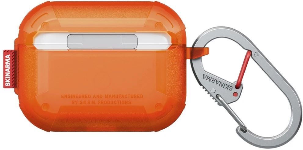 Dėklas Skinarma Mecha LE skirtas AirPods Pro 3 oranžinės spalvos