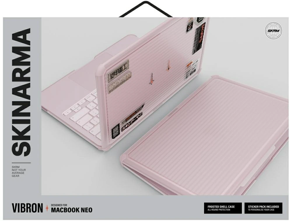 Apsauginis dėklas Skinarma Vibron, skirtas MacBook Neo 13″ pink