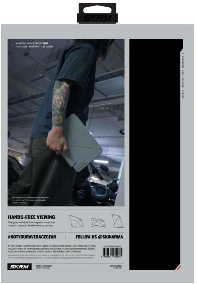 Dėklas Skinarma Trilon skirtas Apple iPad Air 11″ M2 2024 / M4 2026 juodos spalvos