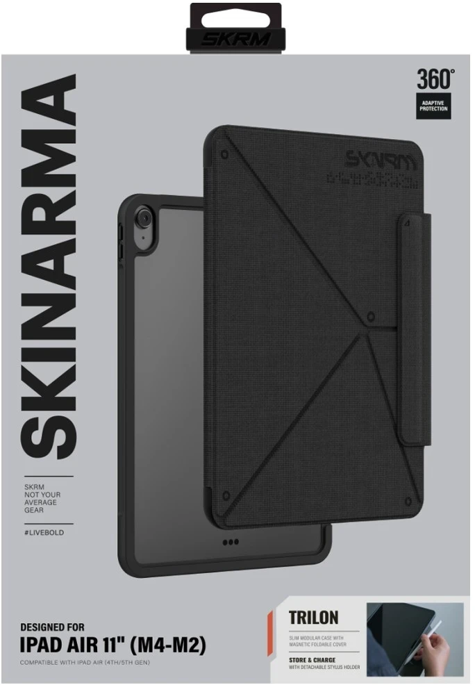 Dėklas Skinarma Trilon skirtas Apple iPad Air 11″ M2 2024 / M4 2026 juodos spalvos