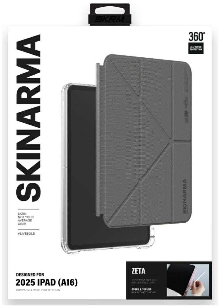Dėklas Skinarma Zeta skirtas Apple iPad 11″ A16 (2025) / Apple iPad 10.9″ 10 gen. (2022) pilkos spalvos