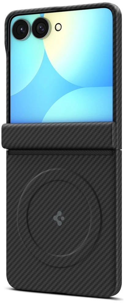 Dėklas Spigen Air Skin Aramid Mag MagSafe skirtas Samsung Galaxy Z Flip8 juodos spalvos