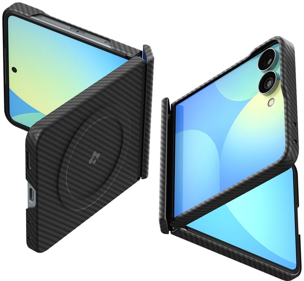 Dėklas Spigen Air Skin Aramid Mag MagSafe skirtas Samsung Galaxy Z Flip8 juodos spalvos