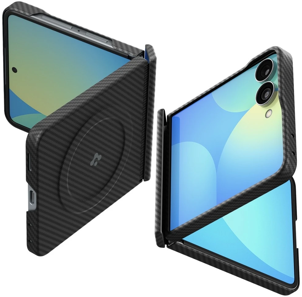 Dėklas Spigen Air Skin Aramid Mag MagSafe skirtas Samsung Galaxy Z Flip8 juodos spalvos