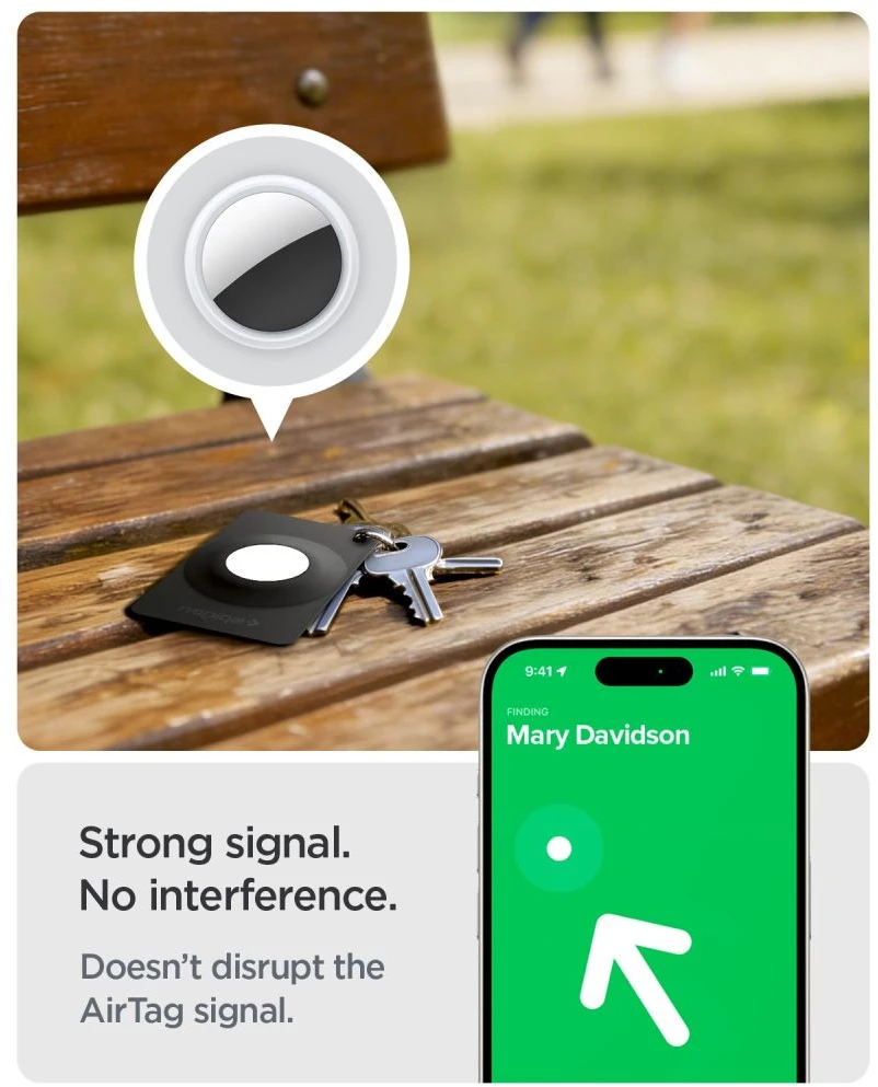 Dėklas SPIGEN AIRFIT 2 2-PACK AIRTAG 1 / 2 Juodas