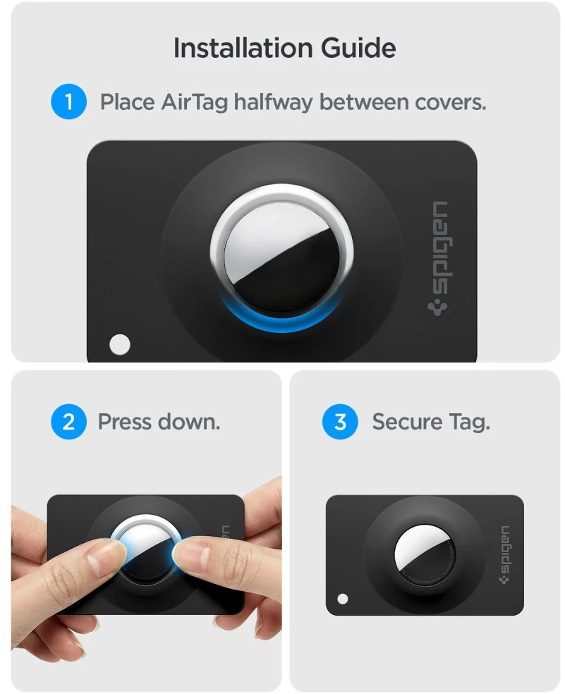 Dėklas SPIGEN AIRFIT 2 2-PACK AIRTAG 1 / 2 Juodas