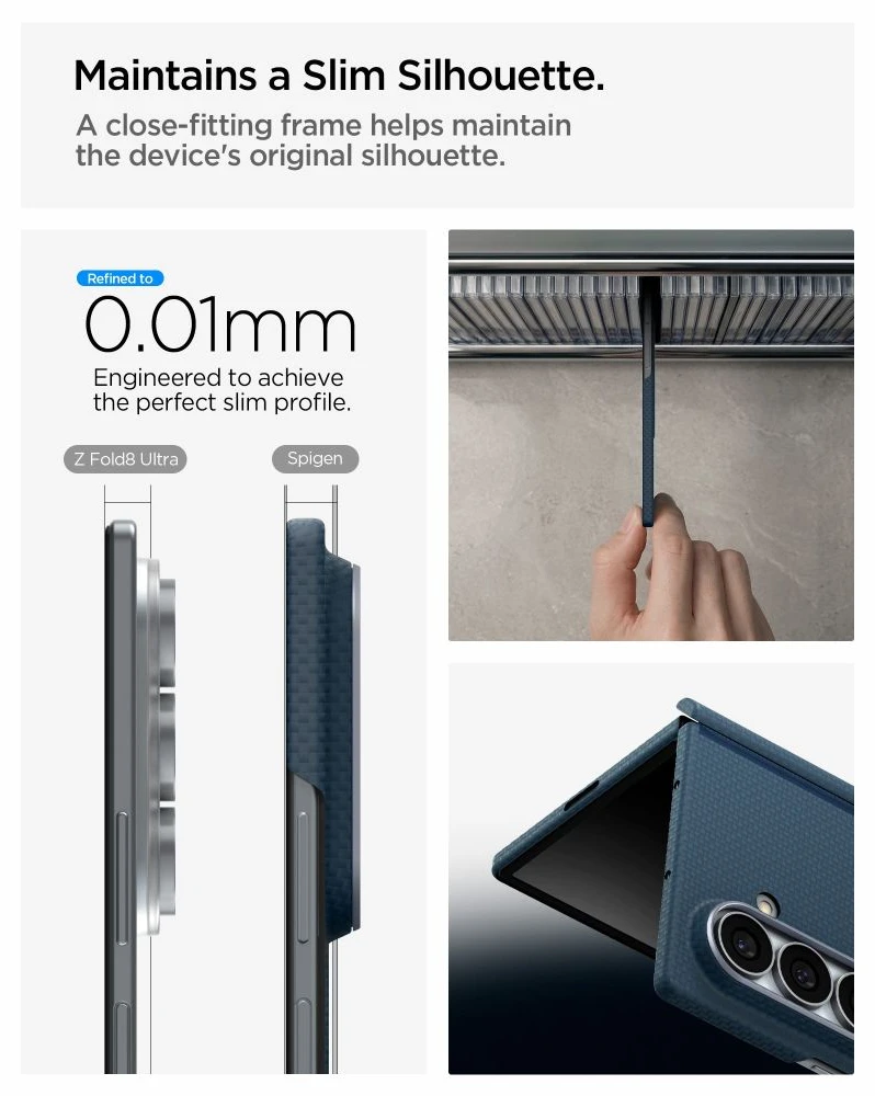 Dėklas Spigen AirSkin Aramid MagSafe Samsung Galaxy Z FOLD 8 ULTRA NAVY