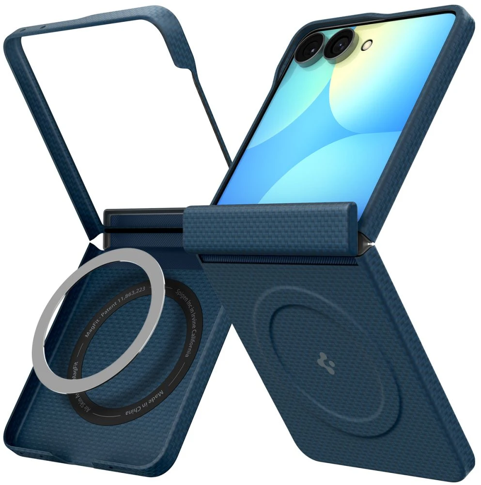 Dėklas Spigen AirSkin Aramid MagSafe Samsung Galaxy Z FLIP 8 NAVY