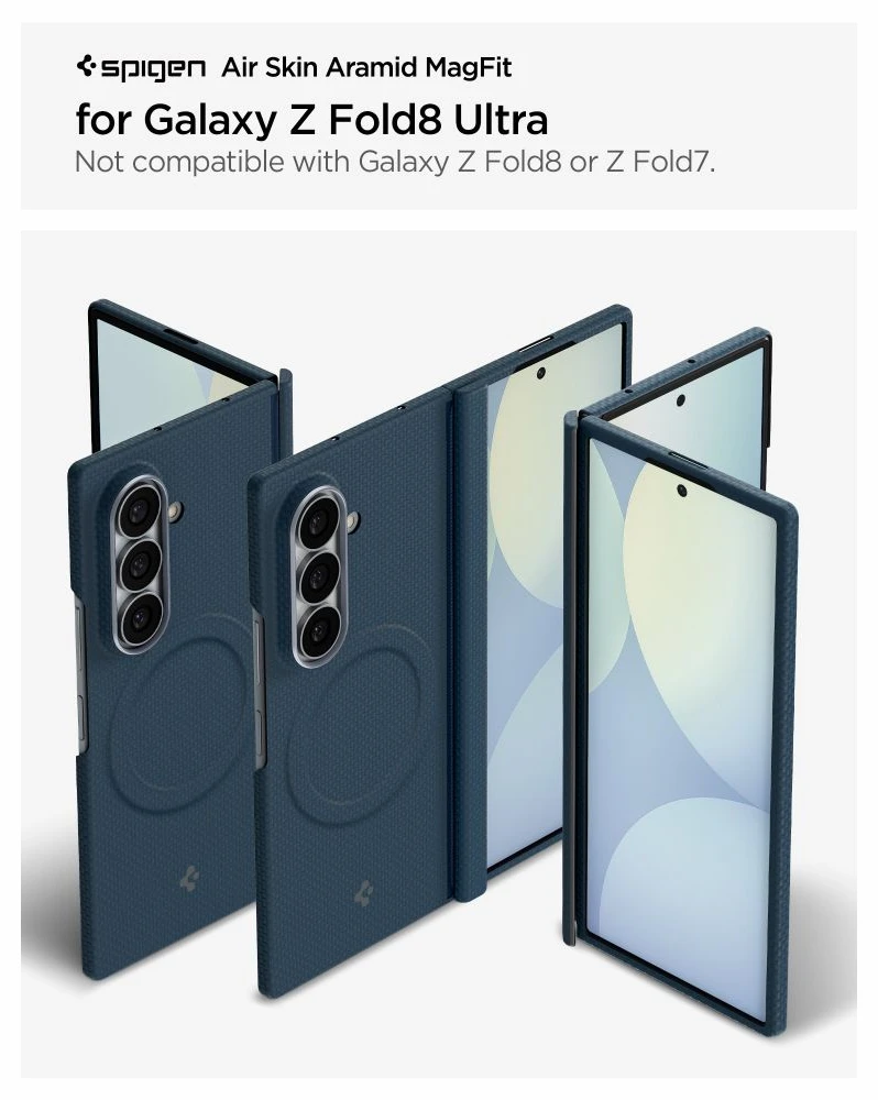 Dėklas Spigen AirSkin Aramid MagSafe Samsung Galaxy Z FOLD 8 ULTRA NAVY