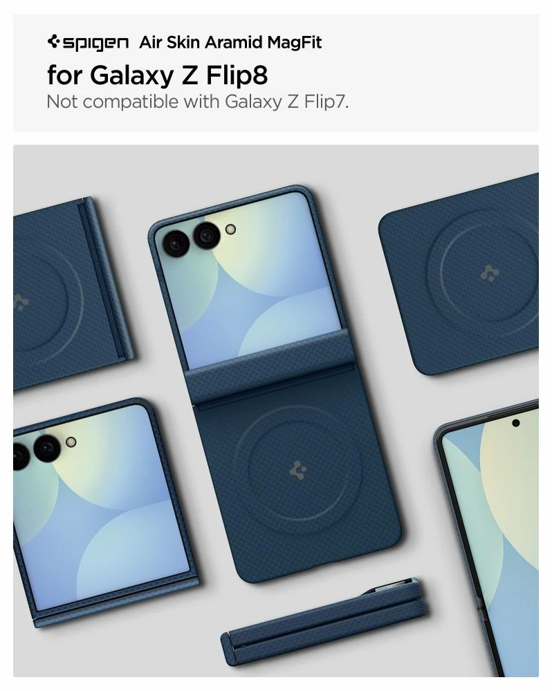 Dėklas Spigen AirSkin Aramid MagSafe Samsung Galaxy Z FLIP 8 NAVY