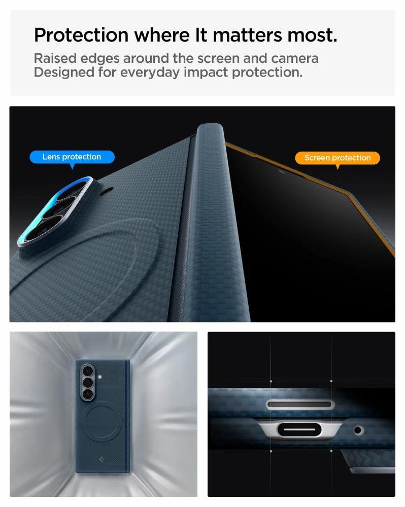 Dėklas Spigen AirSkin Aramid MagSafe Samsung Galaxy Z FOLD 8 ULTRA NAVY